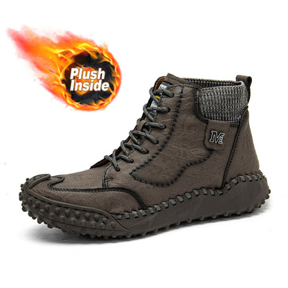 Men Retro Microfiber Leather Non Slip Casual Ankle Boots