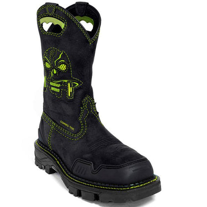 Men's Skull Embroidery Western Ankle Boots