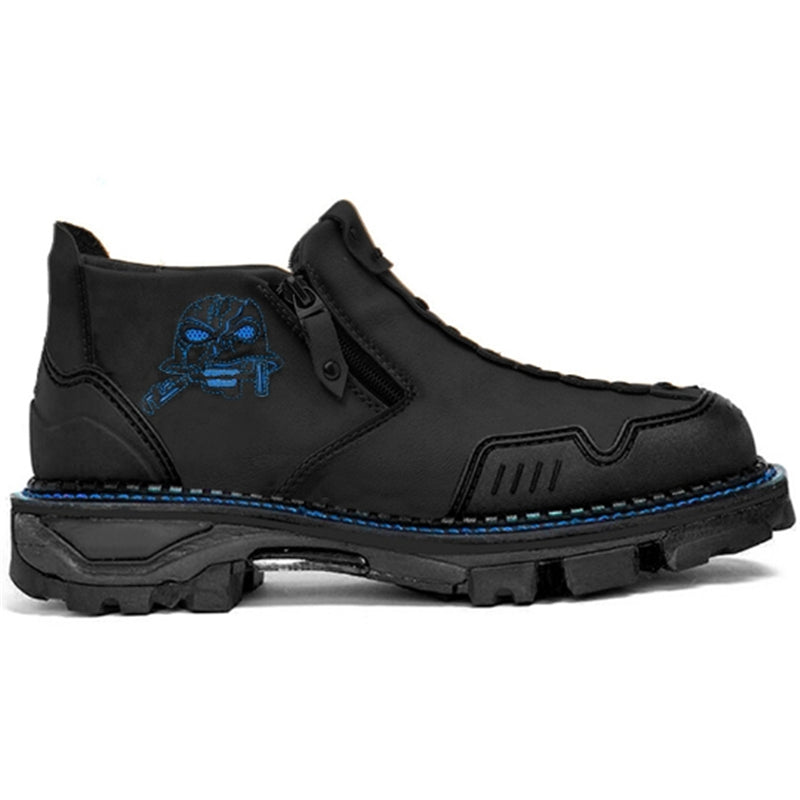 Men’s Cool Design Stitching Chunky Sole Ankle-Length Boots