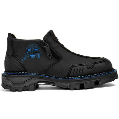 Men’s Cool Design Stitching Chunky Sole Ankle-Length Boots