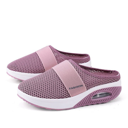 WOMEN'S BREATHABLE LIGHTWEIGHT AIR CUSHION SLIP-ON WALKING SLIPPERS