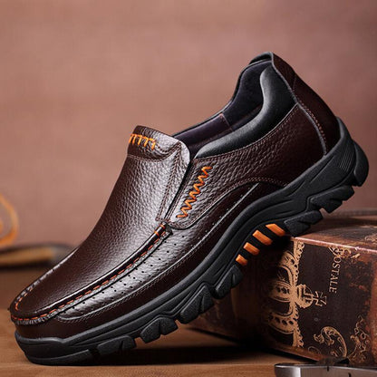 2022 Cow Leather Waterproof Comfy Non Slip Soft Slip On Casual Shoes