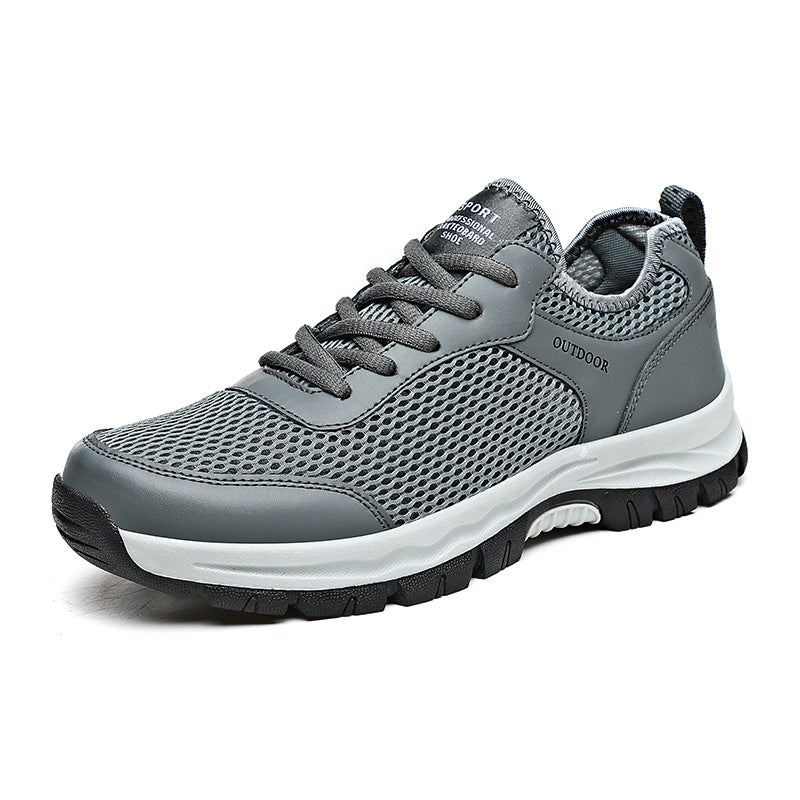MEN'S OUTDOOR MOUNTAINEERING LEATHER AND MESH NON-SLIP SHOES