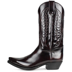 Pointed-toe High-heeled Denim Embroidered High Boots