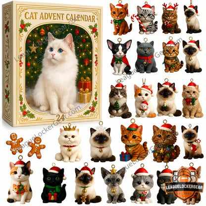 Cat Christmas Advent Calendar Ornaments