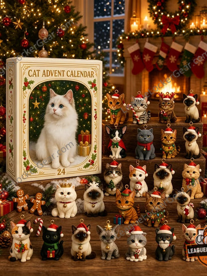 Cat Christmas Advent Calendar Ornaments