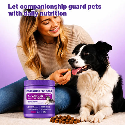Probiotics for Dogs – 180 Soft Chews with Prebiotics & Chicken Flavor