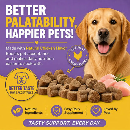 180ct Skin & Coat Salmon Oil Soft Chews for Dogs & Cats - Omega3, Biotin, Zinc & Vitamin E - Supports Healthy Skin, Shiny Coat, Itch Relief & Allergy Support Natural Chicken Flavor Chews