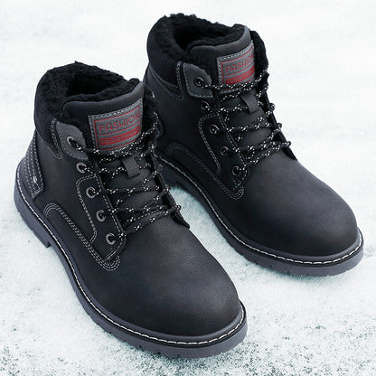 Men Outdoor Slip Resistant Warm Plush Lining Waterproof Snow Ankle Boots