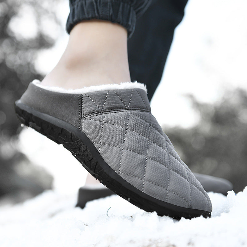 MEN'S FLEECE COMFORTABLE SOFT HALF DRAG CASUAL COTTON SHOES