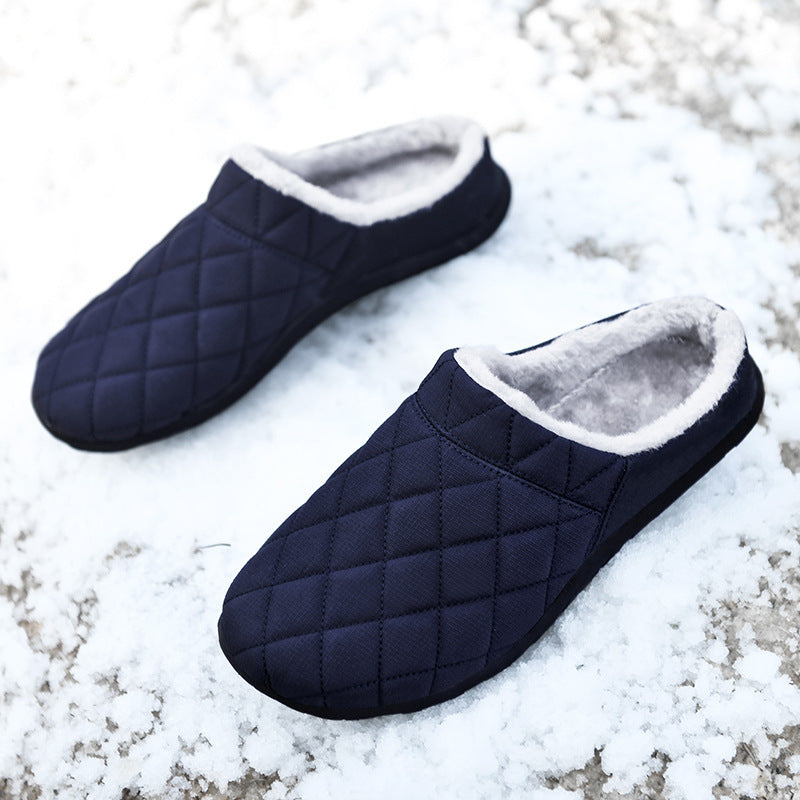 MEN'S FLEECE COMFORTABLE SOFT HALF DRAG CASUAL COTTON SHOES