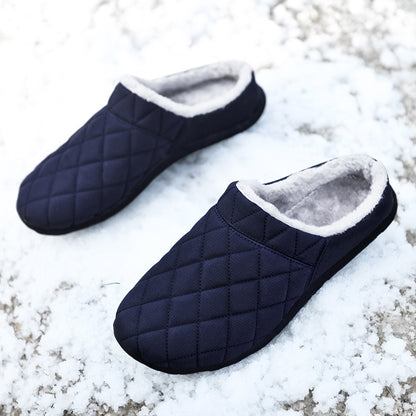 MEN'S FLEECE COMFORTABLE SOFT HALF DRAG CASUAL COTTON SHOES