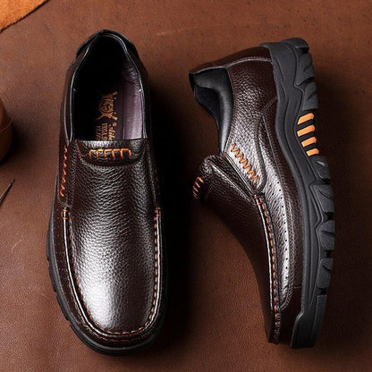 2022 Cow Leather Waterproof Comfy Non Slip Soft Slip On Casual Shoes