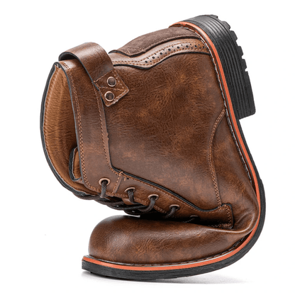 Mens Genuine Leather Waterproof Non-slip Arch Support Vintage Casual Chukka Boots