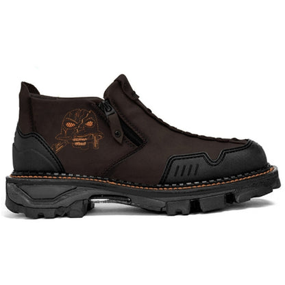 Men’s Cool Design Stitching Chunky Sole Ankle-Length Boots