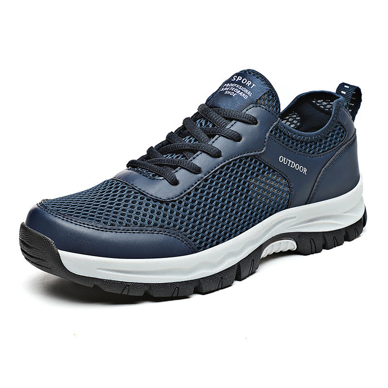 MEN'S OUTDOOR MOUNTAINEERING LEATHER AND MESH NON-SLIP SHOES