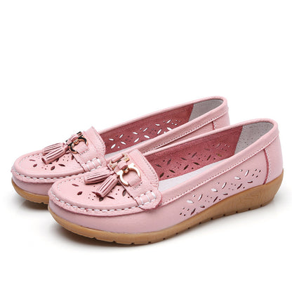 WOMEN'S HOLLOW SOFTLEATHERBREATHABLEMOCCASINSSANDALS 2023