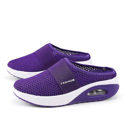 WOMEN'S BREATHABLE LIGHTWEIGHT AIR CUSHION SLIP-ON WALKING SLIPPERS