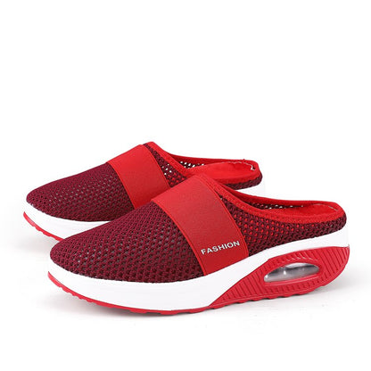 WOMEN'S BREATHABLE LIGHTWEIGHT AIR CUSHION SLIP-ON WALKING SLIPPERS