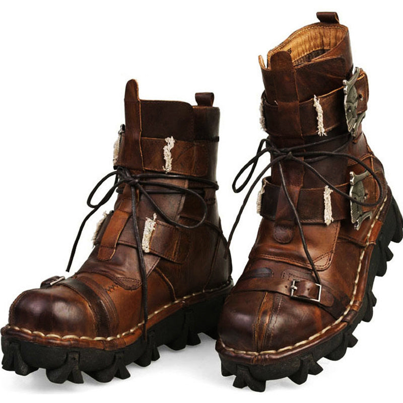 NEW HANDMADE SKULL LEATHER BOOTS