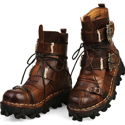 NEW HANDMADE SKULL LEATHER BOOTS