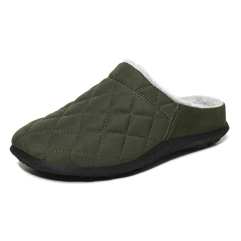 MEN'S FLEECE COMFORTABLE SOFT HALF DRAG CASUAL COTTON SHOES