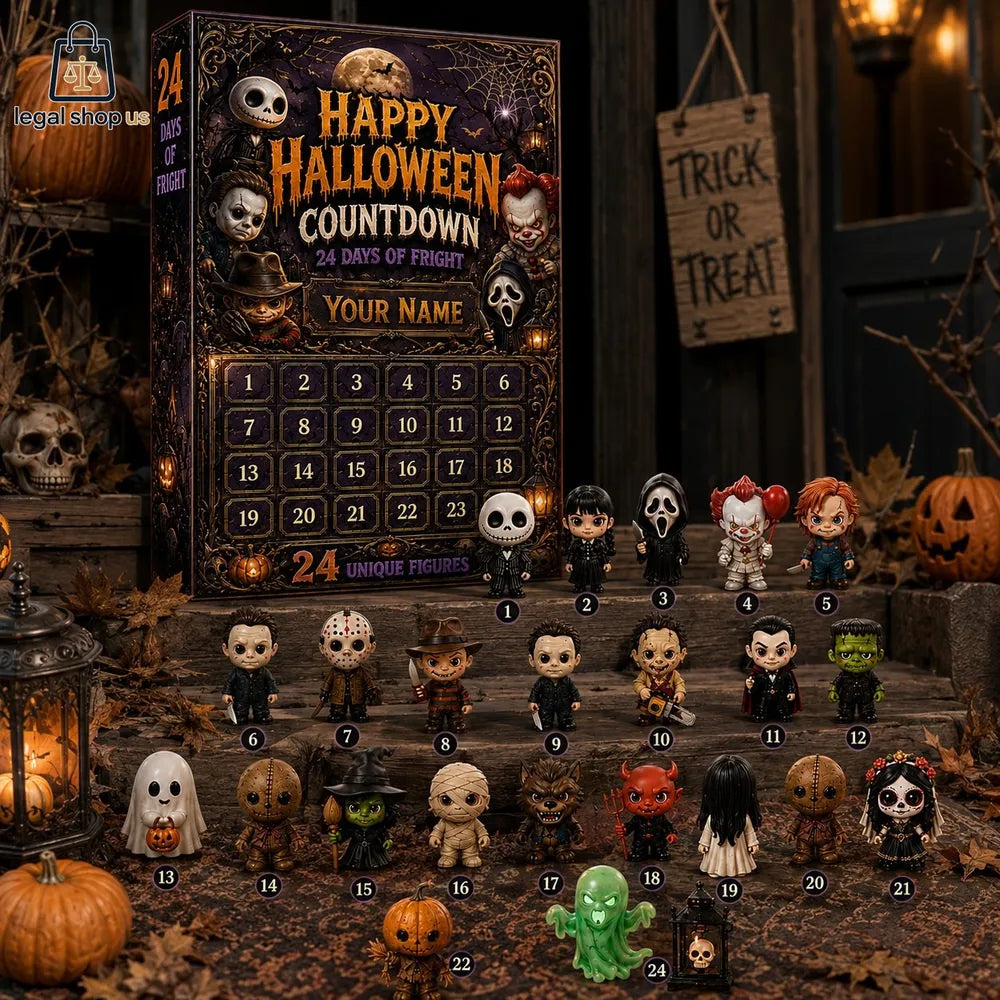 Horror Characters Halloween Advent Calendar Box Custom Name