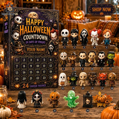 Horror Characters Halloween Advent Calendar Box Custom Name