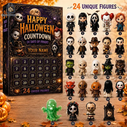 Horror Characters Halloween Advent Calendar Box Custom Name