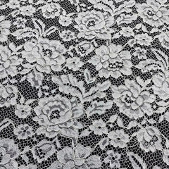White Full-Body Floral Sheer Embroidery Lace - Eyelet Tulle Mesh