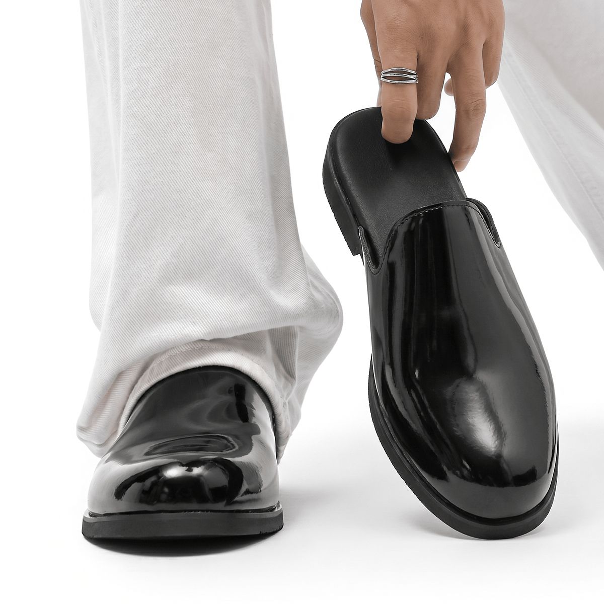 Renzo Patent Leather Mules